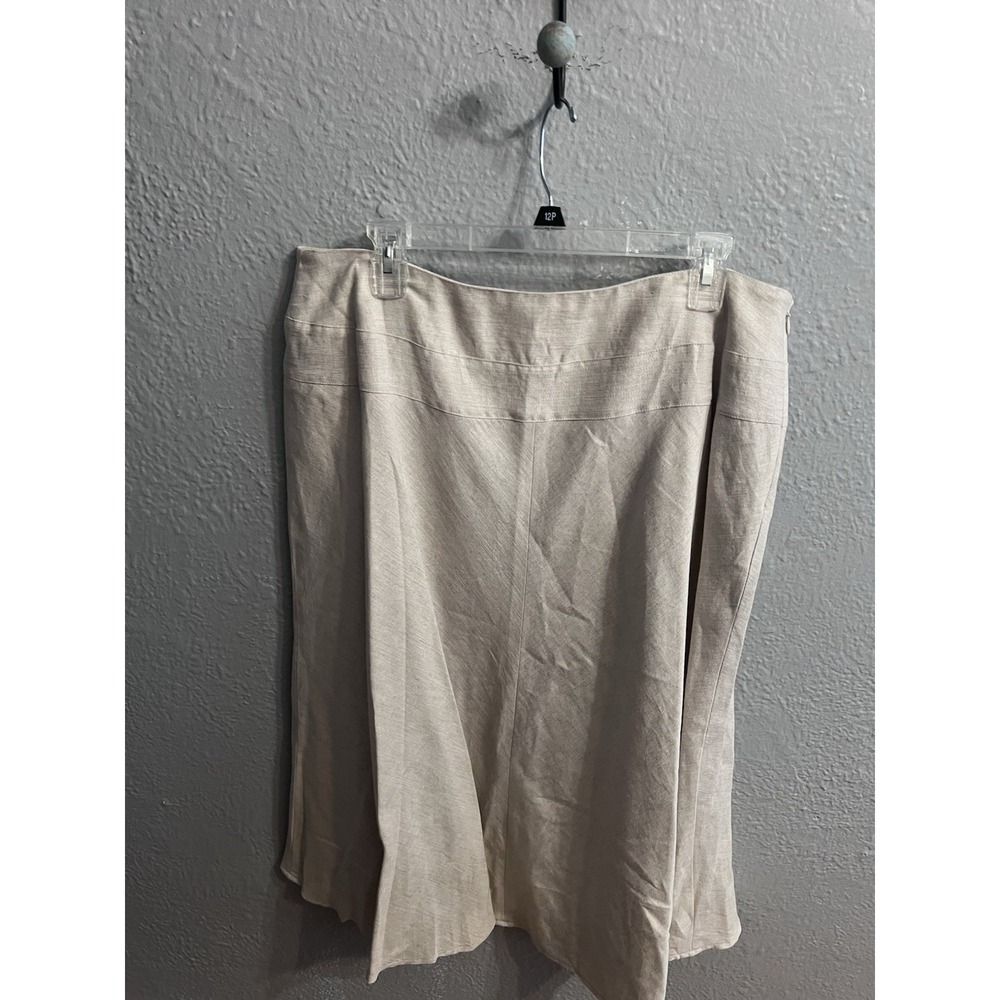 Vintage Covington Womens Size 16 Linen Blend Beige‎ Flare